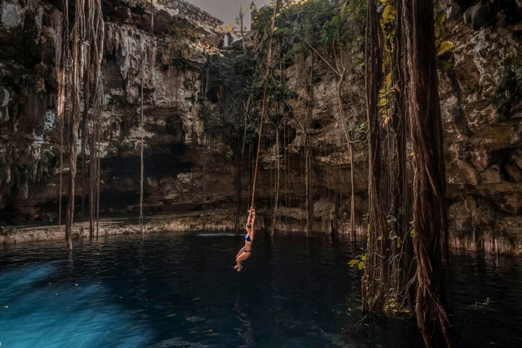Cenote Caribe cerca de Cancun, México